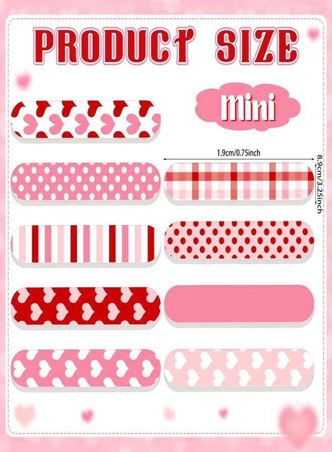 Lanties 45 Pack Valentines Nail Files Gifts Bulk Pink Red Nail Files Emery Boards Bulk Valentines Party Favors Stocking Stuffers Women Customers Coworkers Staff(3.5 x 0.75 Inches,Stylish) - Image 2